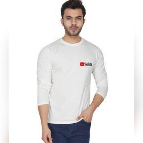 youtube Logo white   long Sleeve T-Shirt For Men