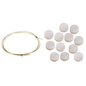 BRADOO- 1 Pcs 8FT Acoustic Guitar 2.2mm Guitar Brass Fret Wire & 12Pcs White Mother of Pearl Luthier Dots Inlay Fret Side Marker