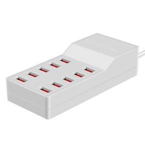 T8 Multi Fast USB Charger Charge Multiple 10 USB Phone Charging Station - white EU 220V