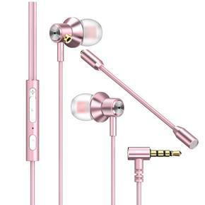 In Ear Earphone 3.5mm Dual Action Rose Gold Mobile Gaming Headset Mobile Phone Computer Universal Wired Headset for PUBG Gamer