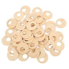 50pcs Wood Earring Blanks Hollow Round DIY Making Light Jewelry Supplies