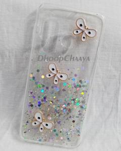 Samsung Galaxy A20 / Galaxy A30 - Luxury Clear Crystal Glitter Soft Sparkle Soft Silicone Butterfly Case Cover