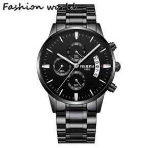 Nibosi Stainless Steel Strap Waterproof Top Brand Fashion Military Quartz Wrist Watches For Men 2309