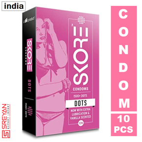 Skore Raised 1500+ Dots Vanilla Condoms - 10pcs (India)