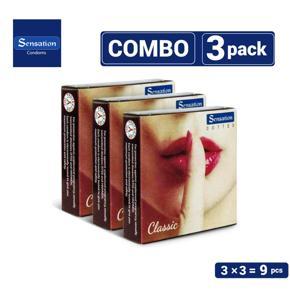 Sensation Dotted Classic Condom (3 Pack Combo) Total 9 pieces Condom