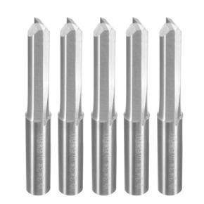 5Pcs 6Mm 22Mm Double Edged Straight Router Bits Straight End Mill Milling Cutter 2 Flutes Cnc Cutting Tungsten Steel Straight Slot Bit For Woodworking