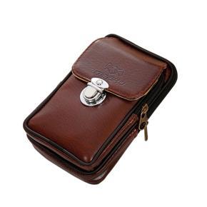 Men Vintage Faux Leather Fanny Rucksack Pack Zipper Waist Bag Belt Clip Pouch