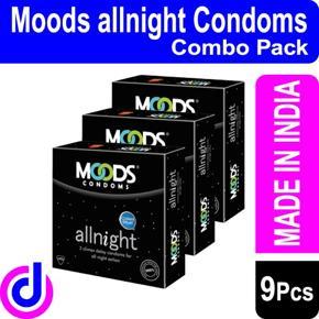 Moods - All Night Condom - 3 x 3 = 9 pcs ( Combo pack )