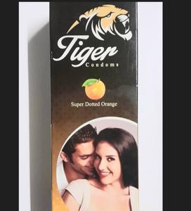 Tiger Condom - super dotted Condoms orange Flavour - Combo Pack - 1box 3x12=36pcs