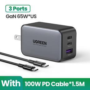 UGREEN GaN 65W USB C Charger Quick Charge QC4.0 QC PD3.0 PD USB C Type C Fast USB Wall Charger Adapter For iPhone 13 Pro Max 12 Macbook Pro