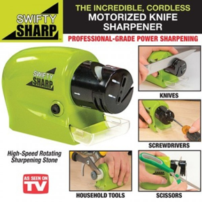 Swifty Sharp Cordless Motorized Knife Blade Sharpener Green Swift Sharp Smart Blade Knife Sharpener(Bix Super Shop)