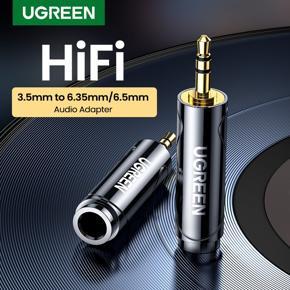 UGREEN 3.5mm to 6.5mm 6.35mm 1/4 Adapter Gold Plated Pure Copper 3.5mm AUX Male to 6.5mm Female Jack Mono Adapter Audio Connector for Amplifiers Speaker Headphone