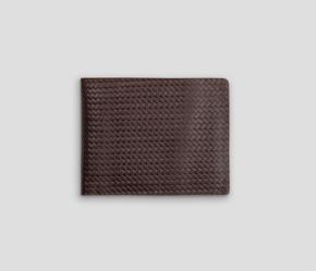 Chocolate Embossed Leather Wallet by SIWAK