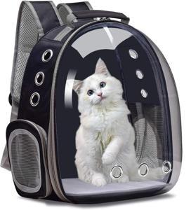Pet Carrier Transparent Capsule Backpack for Cat Rabbit Puppy Capsule Backpack (Black))