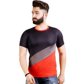 Solid Patta Half Sleeve T-Shirt for Men