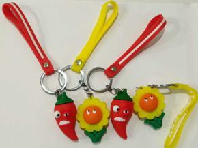 Red Chilli and Sun Flower Keychain for Boys and Girls