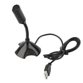 LALA Black USB Stand Mini Microphone Mic for PC Desktop Laptop Notebook Speech