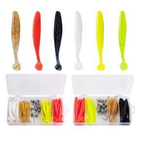 Soft Bait Freshwater T-Tailed Fish 10 / Bag Road Sub Soft Insect Lead Head Hook Mini Object Long-Range Throwing Set 2