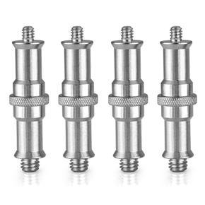 XHHDQES 4 Pieces Standard 1/4 to 3/8 Inch Metal Male Converter Threaded Screw Adapter Spigot Stud for Studio Light Stand