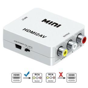 HDMI to AV 1080P Converter HDMI to RCA Audio Video CVBS Adapter â€“ White