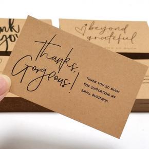 XHHDQES 120 Pcs Exquisite Kraft Paper Thank You Cards ,for Small Business Appreciation Card Gift Decoration Cards