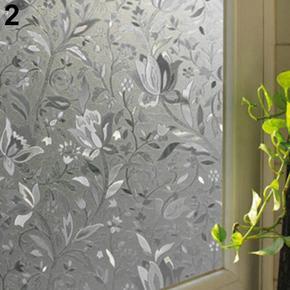 Fashion 3D Flower Pattern Self-adhesive Window Film Sticker Opacity Glass Cover