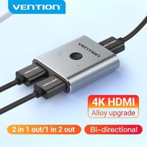 Vention HDMI Splitter Bi-Direction HDMI Switcher 4K HDMI Switch 1x2/2x1 Adapter 2 in 1 out Converter For PS4 PS3 Laptop Display Projector HDMI 2.0 Extension Port Switcher HDMI 1 in 2 out HUB