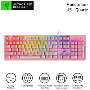 RAZER Huntsman Gaming Keyboard with Optical Switches Light and Clicky Chroma RGB Wired Full-Size Gaming Keyboard