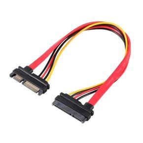 30CM Professional 15+7 Pin SATA HDD Extension Cable Data Power Male to Female - red & black
