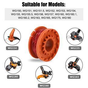 Trimmer Spool for Worx-6 x Replacement Spool Line
1 x Replacement Spool Cap-Orange