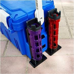 XHHDQES 2X Fishing Rod Holder Raft Fishing Barrel Accessories Vertical Inserting Device for MEIHO Box Fishing Tackle-Purple