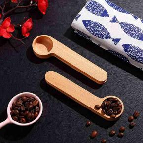 10 Pcs Wooden Coffee Scoop and Bag Clip Measure Spoon 2-In-1 Bags Sealer Measuring Spoon for Beans,Espresso Coffee,Tea