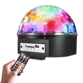 LED Light Crystal Magic Ball Light MP3 Bluetooth Speaker LED Disco Ball Rotating Magic Bulb FREE USB