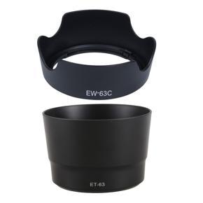 BRADOO- 2 Pcs Lens Hood Camera Lens Hood for Canon EF-S: 1 Pcs EW-63C EW63C 18-55Mm F / 3.5-5.6 IS STM Lens Hood & 1 Pcs ET-63 55-250Mm F4-5.6 IS Lens Hood