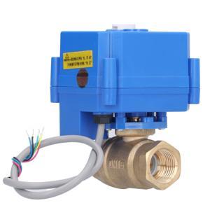 Himeng La Motorized Ball Valve DN15 Brass Straight Through Hydraulic Fitting with Indication DC3‑6V