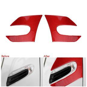 Red Carbon Fiber Car Side Turn Signal Air Vent Cover Trim Fender Stickers Auto Sticker Decals for Mini Cooper F55/F56