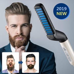 Men Quick Beard Straightener Styler Comb Multifunctional Hair Curling Curler Show Cap Tool Electric Hair Styler for Men Hair Styling Brush