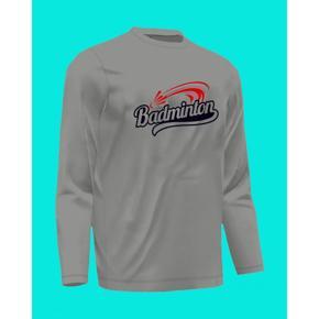 Badminton 9 Ash  long Sleeve T-Shirt For Men