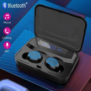 DASI Bluetooth 5.1 Earphone Touch Control Wireless Headphones HiFi Stereo IPX7 Waterproof Earbuds Handsfree Bluetooth In Ear Earbuds Wireless Sport Noise Cancelling Headset with LED Display Charging B