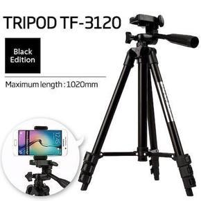 Tripod 3120 Camera Stand with Phone Holder Clip - Black