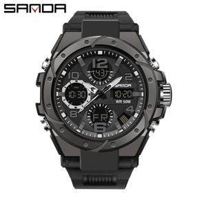 SANDA New Listing Creative Men Watch Sports Luxury Waterproof Quartz LED Multi-function Swimming Military Men's Watch