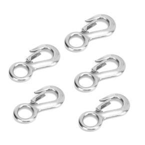 5Pcs Stainless Steel Big Eye Snap Latched Hoist Cargo Hooks Anti‑Shedding Accs