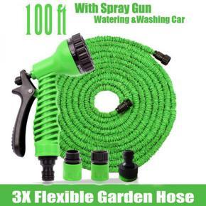 Magic Hose Water Pipe Green And Blue Nylon Webbing And Rubber 3x Expandable 100 ft