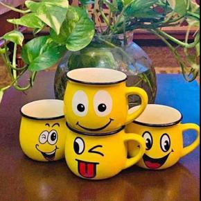 Emoji Ceramic Mugs Coffee Tea Water Milk Yellow Colors Cup Gift- 1 piece