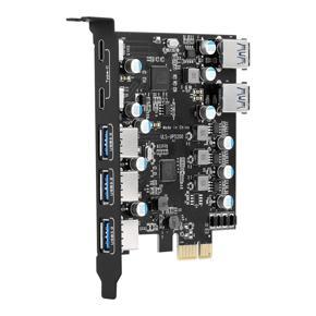 ARELENE PCIe to USB 3.0 Card 7Ports Expansion Card PCI Express USB Add in Card with Internal 2 USB 3.0 Connector Converter Card