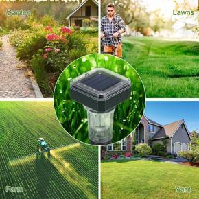 XHHDQES 2 Pcs Solar Ultrasonic Snake Repeller Outdoor Garden Sensitive Light Control Lawn Lamp Yard Farm Mouse Gopher Rat Vole