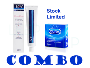 Love Combo Pack - Durex Condom & J&J KY Personal Lubricant (3pcs Condom+50g Lubricant)