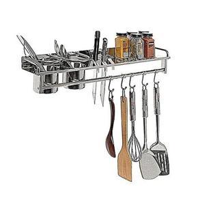 Stainless Steel Wall Mounted Kitchen Storage - Silver