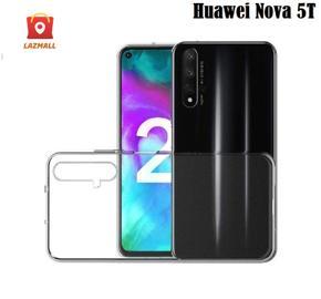 Huawei Nova 5T Case Crystal Clear Gel TPU Silicone Slim Soft Flexible Shockproof Design Back Phone Cover-Transparent