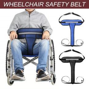 Adjustable Wheelchair Seat Belt Restraint Harness Strap Safety Front Cushion - Blue